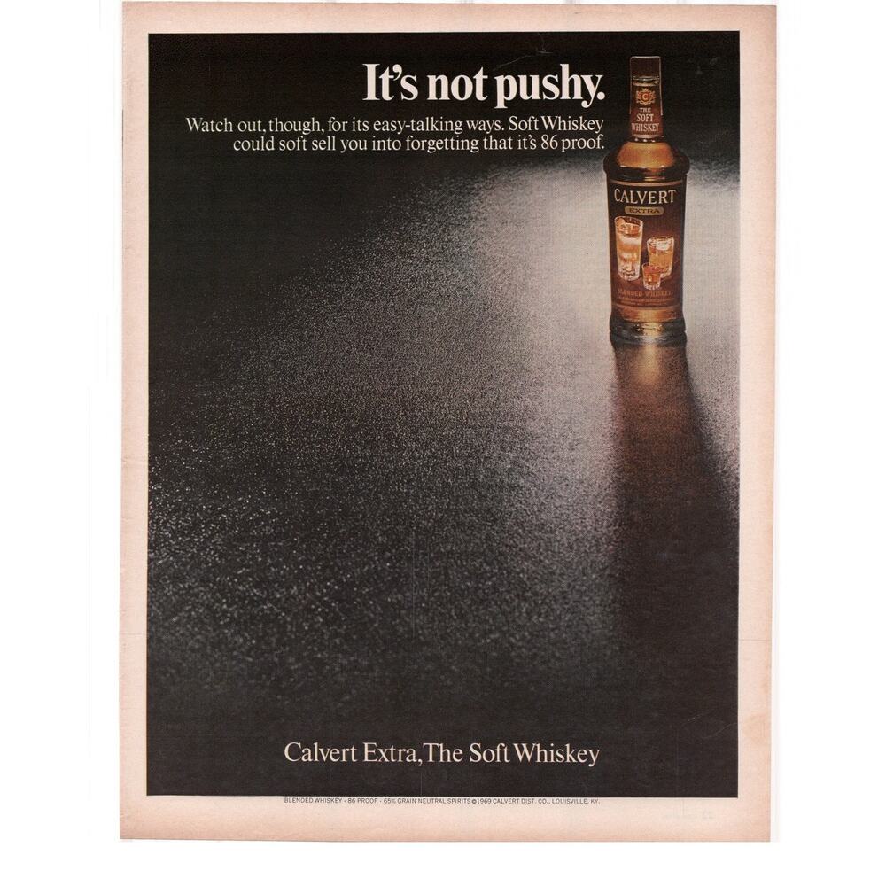 Calvert Extra Blended Whiskey Magazine Advertisement Vintage Color 1969 Soft